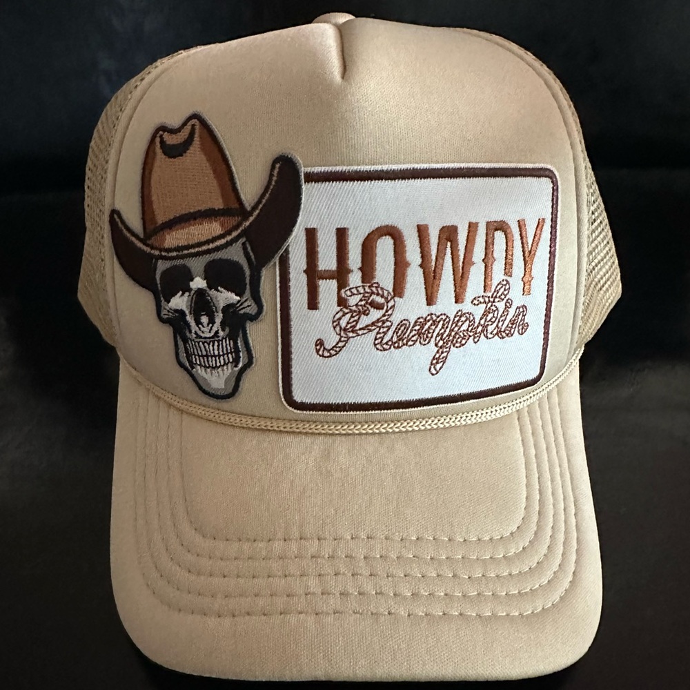 Tan Howdy Pumpkin Trucker Hat
